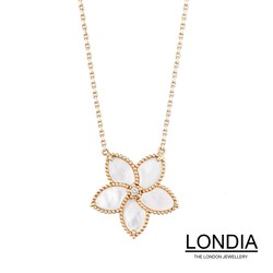 0.08 ct Londia Sakura Necklace / With Natural Mother Of Pearl and Diamond / 1120580 - 