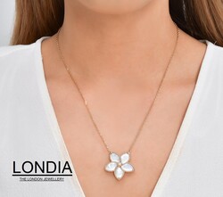 0.08 ct Londia Sakura Necklace / With Natural Mother Of Pearl and Diamond / 1120580 - 4