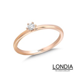 0.10 ct Natural Diamond Minimalist Engagement Ring / 1116615 - 