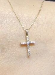 0.10 Karat Londia Natürliche Diamant Kreuz Halskette / 1138632 - 