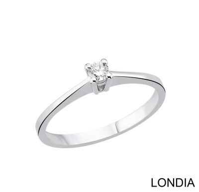 0.10 Karat Natürlicher Diamant Verlobungsring / Minimalistisch Design Ring / 1135908 - 1