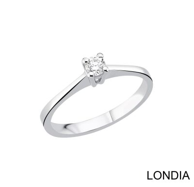 0.10 Karat Natürlicher Diamant Verlobungsring / Minimalistisch Design Ring / 1135909 - 1