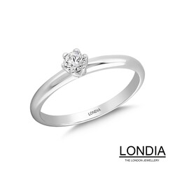 0.10 ct Natural Diamond Minimalist Engagement Ring / 1116563 - 