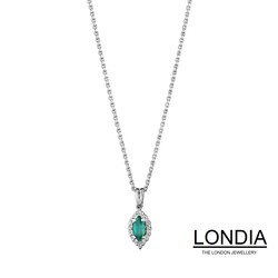 0.14 ct Marquise cut Emerald and 0.06 ct Diamond Necklace 1118842 - 