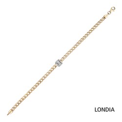 0.15 ct Diamond Baguette and Chain Bracelet / 1117453 - 4