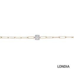 0.15 ct Diamond Baguette Paper Clip Bracelet 1120309 - 