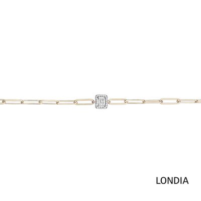 0.15 ct Diamond Baguette Paper Clip Bracelet 1120309 - 1