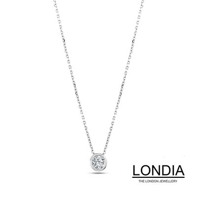 0.10 ct.Natural Diamond Solitaire Necklace / 1122423 - 2