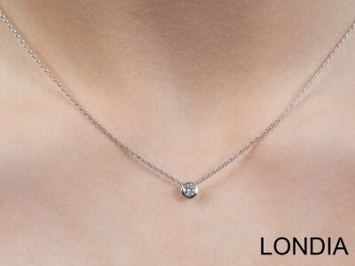 0.10 ct.Natural Diamond Solitaire Necklace / 1122423 - 3