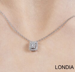 0.16 ct Diamond Baguette Necklace / Minimalist Necklace / 1123963 - 