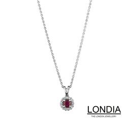 0.16 ct Round cut Ruby and 0.06 ct Diamond Necklace 1118818 - 