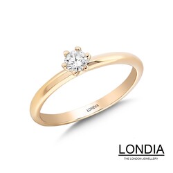 0.20 ct Natural Diamond Minimalist Engagement Ring / 1116682 - 
