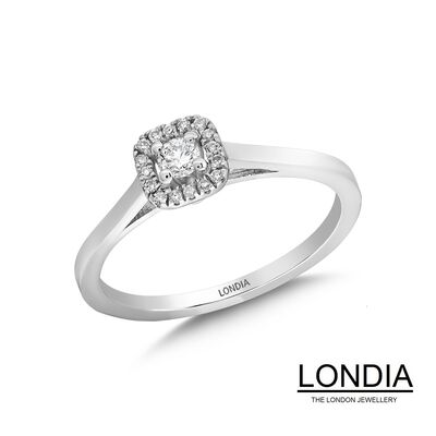 0.20 ct Natural Diamond Minimalist Engagement Ring / 1116597 - 1