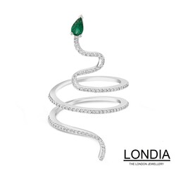 0.18 ct Emerald and 0.29 ct Diamond Serpenti Fashion Ring / 1120877 - 