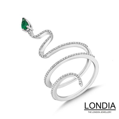 0.18 ct Emerald and 0.29 ct Diamond Serpenti Fashion Ring / 1120877 - 2