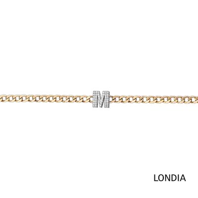 0.15 ct Diamond initial and chain bracelet 1117471 - 3