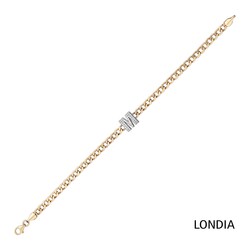 0.15 ct Diamond initial and chain bracelet 1117471 - 4