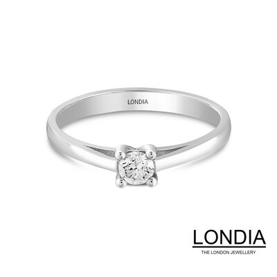 0.20 ct Natural Diamond Minimalist Engagement Ring / 1116554 - 2