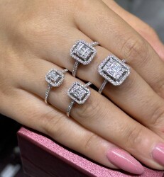 Mia Diamond Engagement Ring / Baguette Cut Ring / Best Seller Diamond Gold Ring / 1133317 - 2