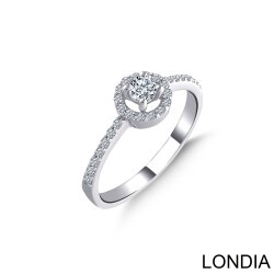 0.20 ct Londia Natural Diamond Halo Engagement Ring / 1129223 - 2