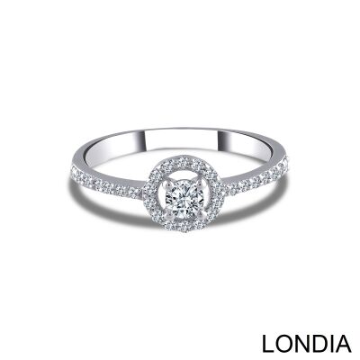 0.20 ct Londia Natural Diamond Halo Engagement Ring / 1129223 - 1