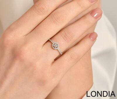 0.20 ct Londia Natural Diamond Halo Engagement Ring / 1129223 - 3