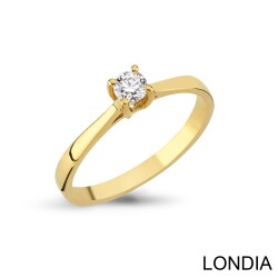 0.20 Karat Natürlicher Diamant Verlobungsring / Minimalistisch Design Ring / 1130605 - 