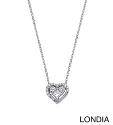 0.20 ct Londia Minimalist Diamond Heart Necklace / Valentine's Day Gift / 1139634 - 