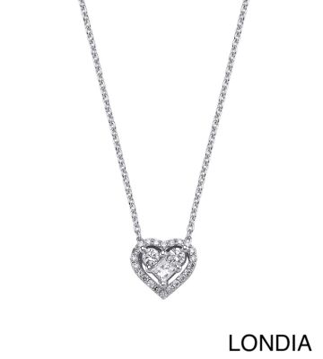 0.20 ct Londia Minimalist Diamond Heart Necklace / Valentine's Day Gift / 1139634 - 1