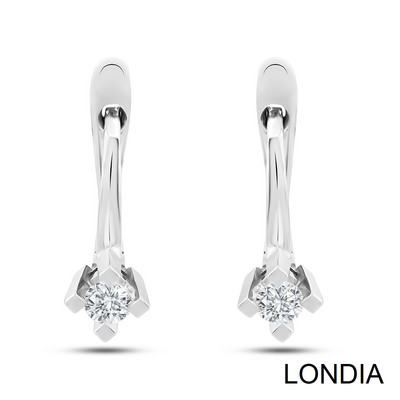 0.20 ct Londia Natural Diamond Solitaire Hoop Earring / 1114776 - 3