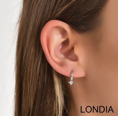 0.20 ct Londia Natural Diamond Solitaire Hoop Earring / 1114776 - 2