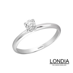 0.20 Karat Natürlicher Diamant Verlobungsring / Minimalistisch Design Ring / 1116538 - 