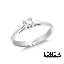 0.20 Karat Natürlicher Diamant Verlobungsring / Minimalistisch Design Ring / 1116554 - 1