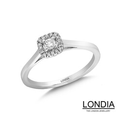 0.20 Karat Natürlicher Diamant Verlobungsring / Minimalistisch Design Ring / 1116597 - 