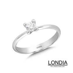 0.20 Karat Natürlicher Diamant Verlobungsring / Minimalistisch Design Ring / 1116683 - 
