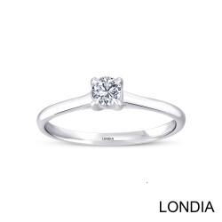 0.20 Karat Natürlicher Diamant Verlobungsring / Minimalistisch Design Ring / 1124052 - 1