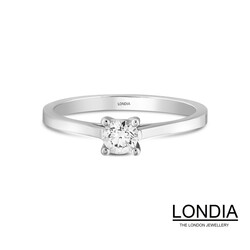  0.20 Karat Natürlicher Diamant Verlobungsring / Minimalistisch Ring / 1116540 - 2