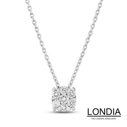 0.20 ct Londia Natural Diamond Magic Cluster Necklace / F Rare White / 1138241 - 