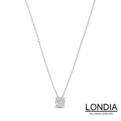 0.20 ct Londia Natural Diamond Magic Cluster Necklace / F Rare White / 1138241 - 2