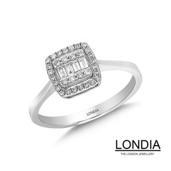 0.29 ct Diamond Engagement Ring / Baguette Ring /1116478 - 2