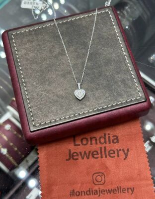 0.30 ct Londia Natural Minimalist Diamond Heart Necklace / Design Hear Pendant/ Valentine's Day Gift / 1139411 - 3