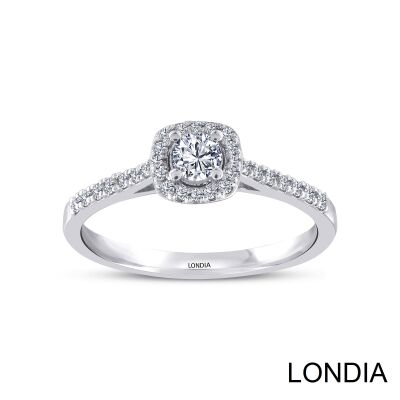 0.30 ct Londia Natural Diamond Engagement Halo Ring / 1124727 - 1