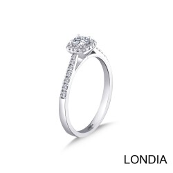 0.30 ct Londia Natural Diamond Engagement Halo Ring / 1124727 - 2