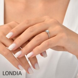 0.30 ct Londia Natural Diamond Engagement Halo Ring / 1124727 - 3