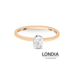 0.40 ct Oval Diamond Minimalist Engagement Ring - 