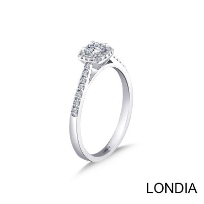 0.30 Karat Londia Natürlicher Diamant Halo Verlobungsring / 1124727 - 2