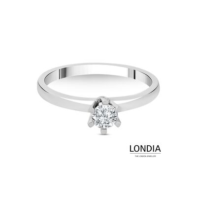 0.30 Karat Natürlicher Diamant Verlobungsring / D Seltenes Weiß / GIA Zertifiziert Ring / 1119970 - 2