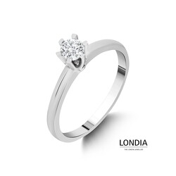 0.30 Karat Natürlicher Diamant Verlobungsring / D Seltenes Weiß / GIA Zertifiziert Ring / 1119970 - 1