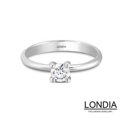 0.30 ct Diamond Minimalist Engagement Ring / F Color Gia Certificated / 1116581 - 2