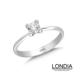 0.30 ct Diamond Minimalist Engagement Ring / F Color Gia Certificated / 1116581 - 